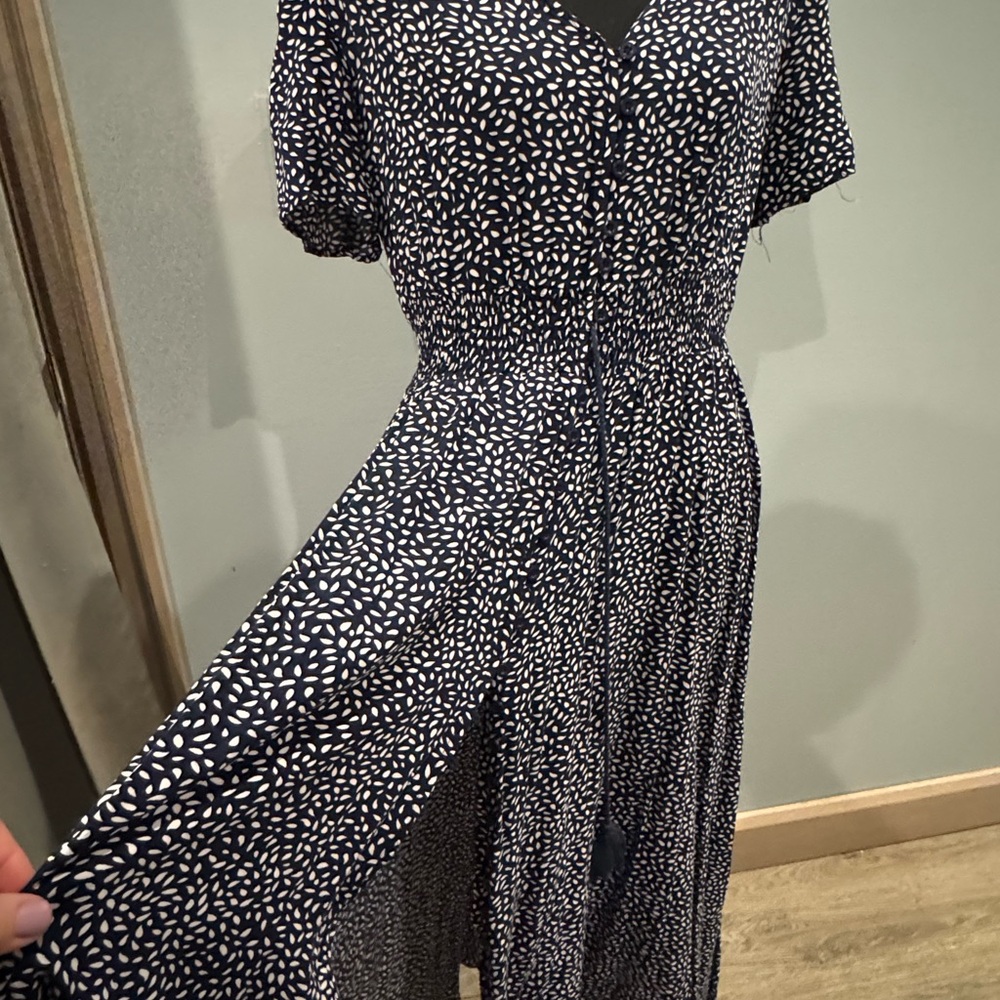 Milumia Button Up Floral Print Split Flowy Maxi Dress